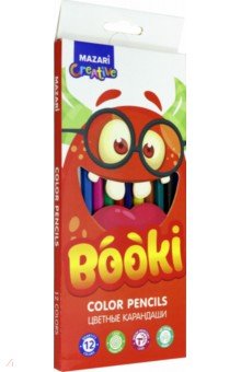 Карандаши 12цв BOOKI пласт. (M-6168-12)