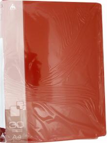 Папка с 30 прозр.вклад. A4, BPV30RED