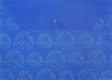 Конверт на кнопке A4 "Листочки" синий (PK810BLU)