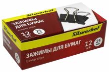 Зажимы 25мм 12шт для бумаг черный (510003)