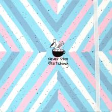 Скетчбук 64л,17*17см,Bunny,чашка,N1960