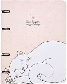 Тетрадь 120л,кольц.мех,Mur-mur,кот,N2610