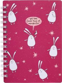 Блокнот 80л,10*14,спир,Bunny,малиновый,N2654