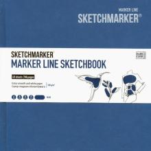 Скетчбук 48л, MARKER LINE 160г/м2 MLHSQ/BLUE