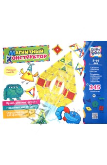 36913 Магн.констр-р в коробке, 345 эл-тов, 6 типов