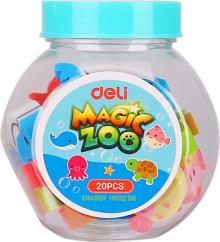 Набор ластиков (20шт) Deli EH03206 Magic Zoo асс.