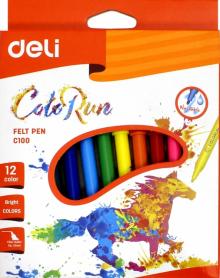 Фломастеры 12цв ColoRun смываемые (EC10000)