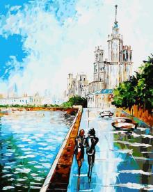 Живопись на холсте 40*50 Прогулка по Моск.,090-AB