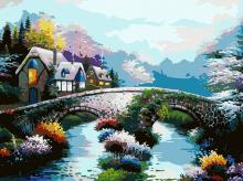 Живопись на холсте 30*40 Старинный мост,169-AS