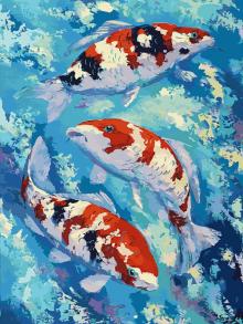Живопись на холсте 30*40 Карпы Кои,141-AS