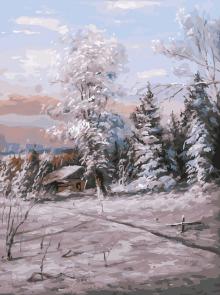 Живопись на холсте 30*40 Зимний день,192-AS
