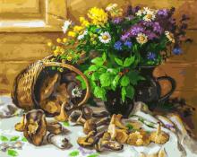 Живопись на холсте 40*50 Букет и грибы,226-AB