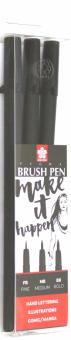 Набор кап.ручек Pigma Brush 3шт (POXFVKBP349)