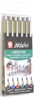 Набор кап.ручек Pigma Brush 6шт POXSDKBR6