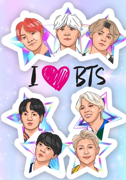 Обложка для паспорта. I love BTS