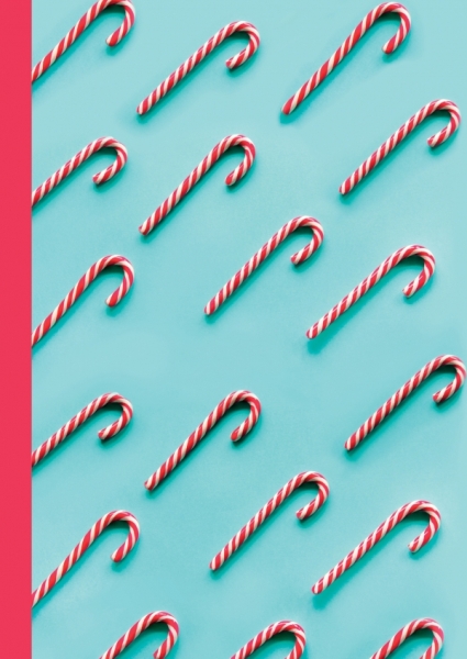 Блокнот с резинкой Christmas Candy (бирюзовый). А5