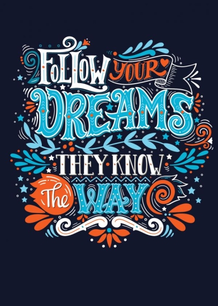 Follow your dreams (леттеринг). Тетрадь общая
