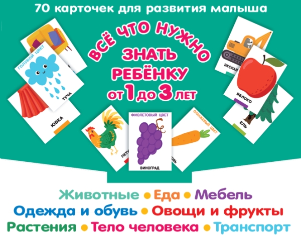 Все, что нужно знать ребенку от 1 до 3 лет. Растения, Животные, Еда, М