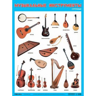 Плакат. Музыкальные инструменты. Струнные