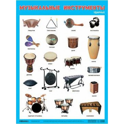 Плакат. Музыкальные инструменты. Ударные