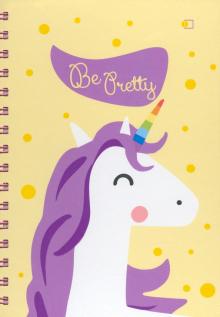 Блокнот "Единороги", желтый/ "Unicorns", pretty А5