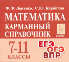 Математика 7-11кл Карманный справочник. Изд.9