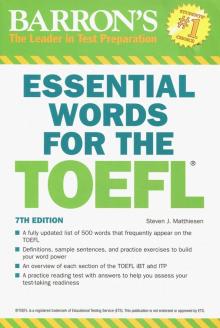 TOEFL Test Prep Barrons TOEFL Essential Words 7ed'