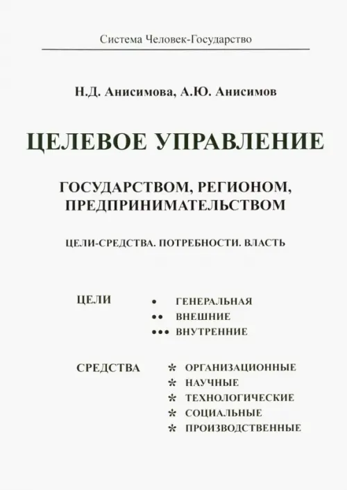 Целевое управление государством, регионом, предпринимательством. Цели-Средства. Потребности. Власть