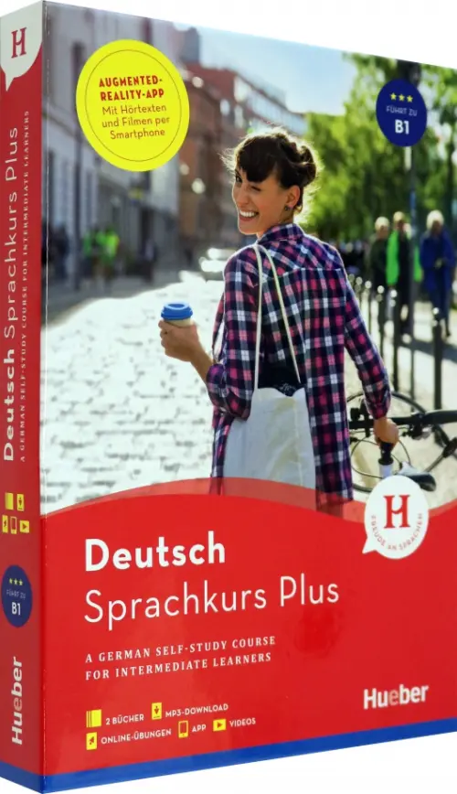 Hueber Sprachkurs Plus Deutsch B1 mit Audios und Videos online, App, Online-Übungen und Begleitbuch